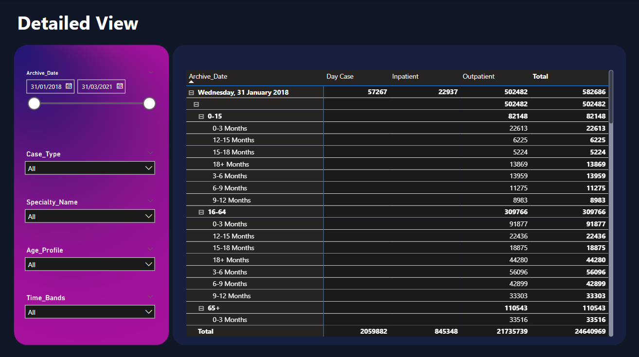 Dashboard Visualization